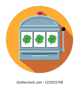 Four-leaf clover slot machine icon vector illustration