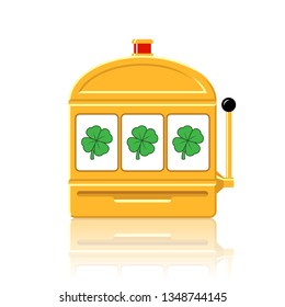 Four-leaf clover slot machine icon vector illustration