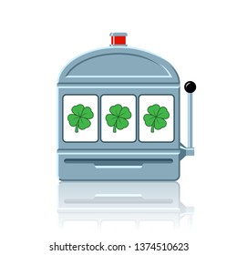 Four-leaf clover slot machine icon vector illustration