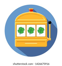 Four-leaf clover slot machine icon vector illustration