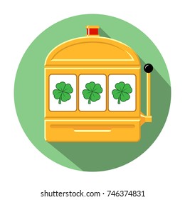 Four-leaf clover slot machine icon vector illustration