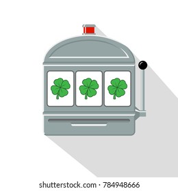 Four-leaf clover slot machine icon vector illustration