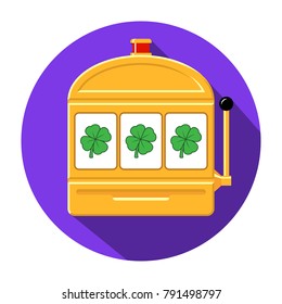 Four-leaf clover slot machine icon vector illustration