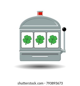 Four-leaf clover slot machine icon vector illustration