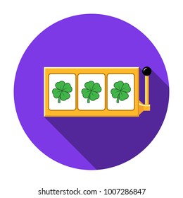 Four-leaf clover slot reels icon vector illustration