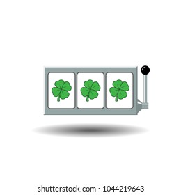Four-leaf clover slot reels icon vector illustration