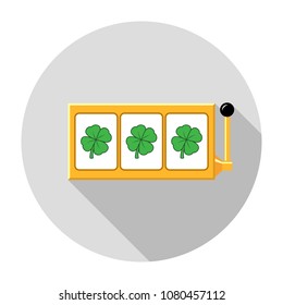 Four-leaf clover slot reels icon vector illustration