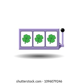 Four-leaf clover slot reels icon vector illustration