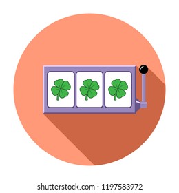 Four-leaf clover slot reels icon vector illustration