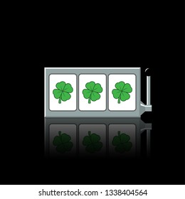 Four-leaf clover slot reels icon vector illustration