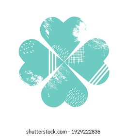 Four-leaf clover for St Patrick's day. Talisman for good luck