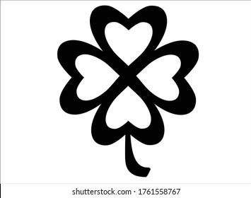 Four-leaf clover - stock vector illustration for logo or pictogram. Four leaf - stylized for corporate identity, a symbol of Ireland and St. Patrick's Day.