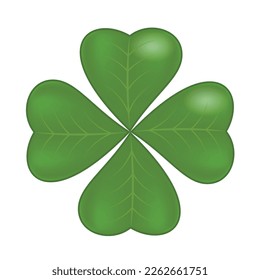 Four-leaf clover is a symbol of good luck. Lucky shamrock.