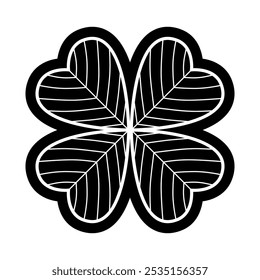 Four-leaf clover is a symbol of good luck, logo