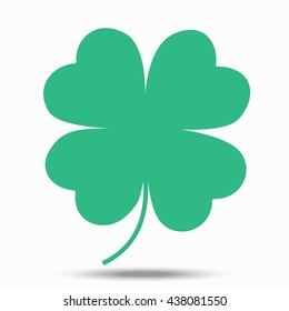 Four-leaf clover - a symbol of good luck. Illustration isolated on a white background