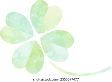 Four-leaf clover watercolor style illustration