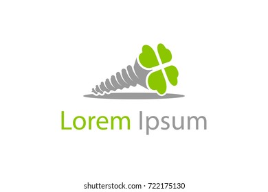Four-leaf clover-head screw
