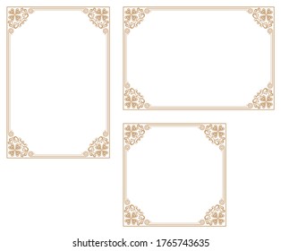 four-leaf clover-themed background. A frame that gave a change in size to the same design.Good frame for a4 size paper.Certificate frame.