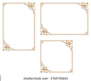 four-leaf clover-themed background. A frame that gave a change in size to the same design.Good frame for a4 size paper.Certificate frame.