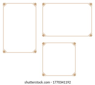 four-leaf clover-themed background. A frame that gave a change in size to the same design.Good frame for a4 size paper.Certificate frame.