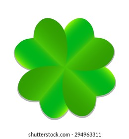 Four-leaf Green Clover. Vector Illustration. EPS10