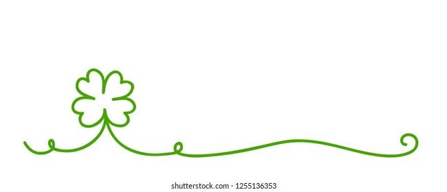 four-leaf lucky clover calligraphic border vector illustration EPS10