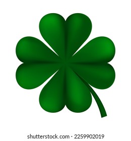 Four-leaf shamrock clover icon. Symbol of Lucky Irish beer festival St Patrick's day. Vector Illustration.