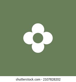 Four-leaf white flower on a light background