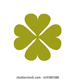 A four-leafed clover symbol. A template for laser cutting.