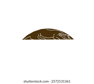 Four-legged animal in a shell vector design