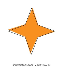 four-legged star geometric icon vector illustration design
