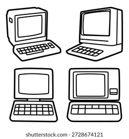 Four-line computer image, editable lines