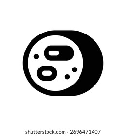 Queso Fourme d'Ambert. Icono de Vector de trazo delineado con detalles rellenos de negro.
