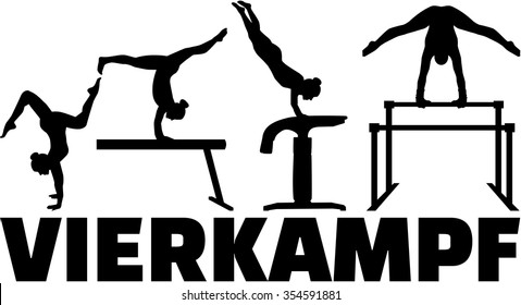 Four-part competition gymnastics german