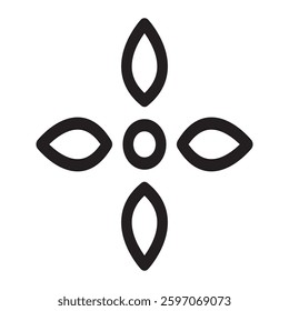 Four-petal flower icon with a simple and elegant design, symbolizing nature, beauty, and harmony. Ideal for floral, decorative, and botanical themes.