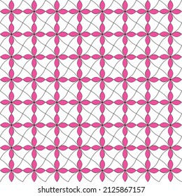Das Muster der vierblättrigen rosa Blume eignet sich hervorragend für Tapeten, Textilien und Dekorationen