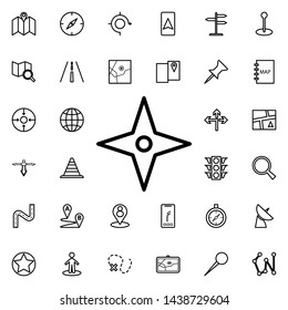 Four-pointed star icon. Universal set of navigation for website design and development, app development