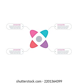 four-pointed star informational template. magazine, business, web, internet, annual report infographic template. four options infographic template