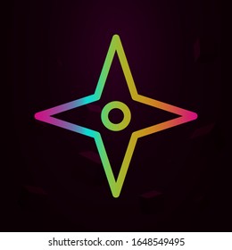 Four-pointed star nolan style icon. Simple thin line, outline vector of navigation icons for ui and ux, website or mobile application