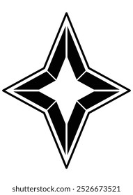 Vierzackige Sternsilhouette - Vektorsilhouettenbild für Logo, Piktogramm oder Schablone. Sternsymbol oder -symbol