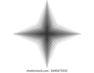 Four-pointed star. vector pattern of thin black lines on a white background, Modern design element. Striped vector background for covers, packaging, advertising.