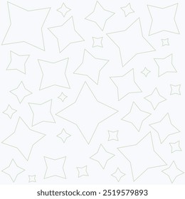 Estrellas de cuatro puntas sobre un fondo blanco. Patrón de Vector sin costuras. Diseño de la superficie para la tela.