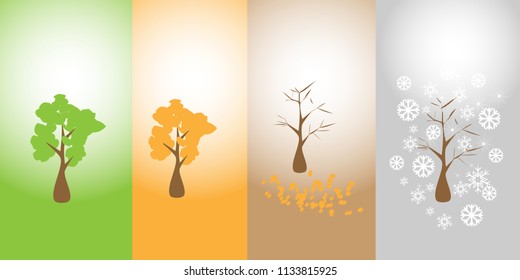 Fours season change in the year such as spring, summer, Autumn and winter season. 