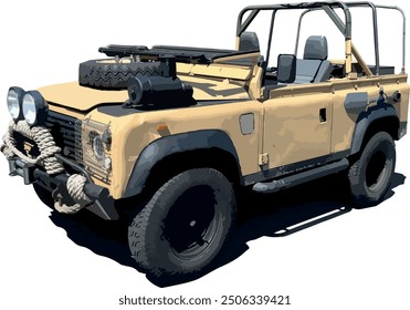 Four-seater off-road vehicle on white background