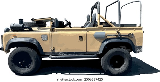 Four-seater off-road vehicle on white background