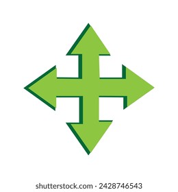 four-sided arrow icon. Element of simple icon for websites,web design, mobile app, info graphics. Thin line icon for website design and development, app development. Vector illustration. Eps file 454.