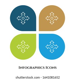 four-sided arrow Vector Illustration icon for all purpose. Isolated on 4 different backgrounds.
