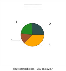 Four-slot color pie chart for business.