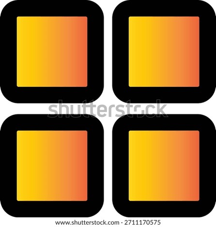 Four-square grid icon with gradient fill. Represents categories, dashboard, apps menu, and UI navigation.