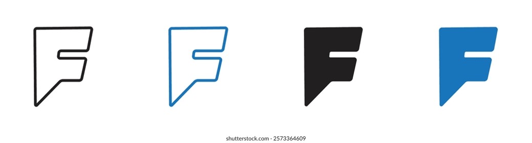 Foursquare icon Flat line symbol